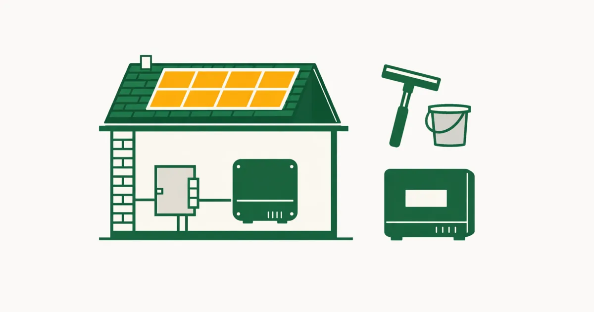 Illustration accompanying Solar panel maintenance: what it actually needs