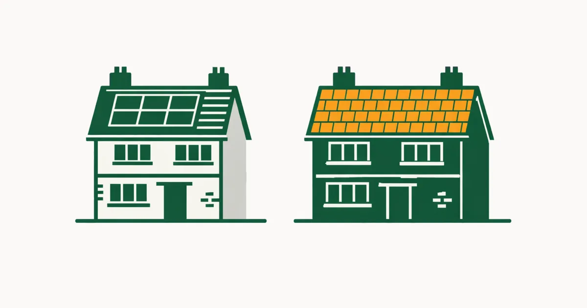 Illustration accompanying Solar roof tiles against conventional panels